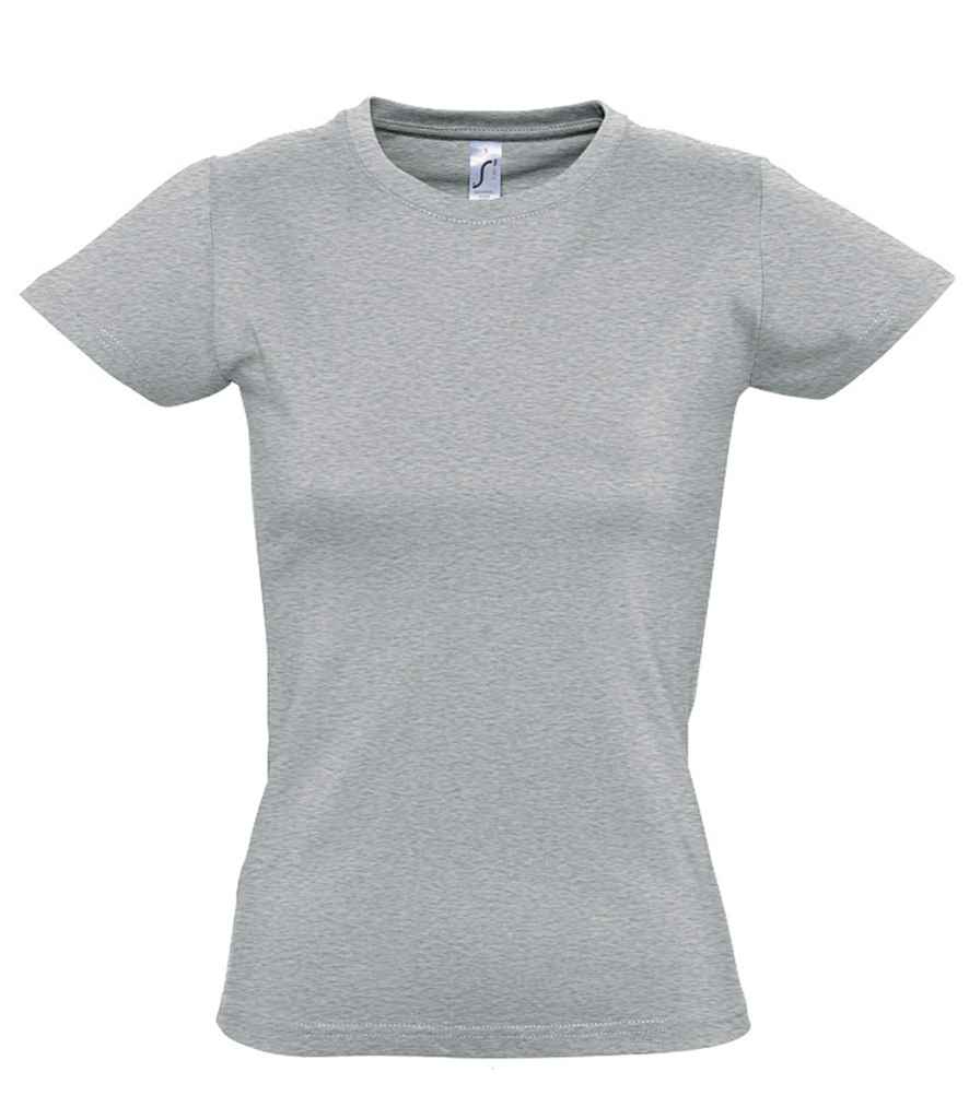 SOL'S Ladies Imperial Heavy T-Shirt in Grey Marl, front view