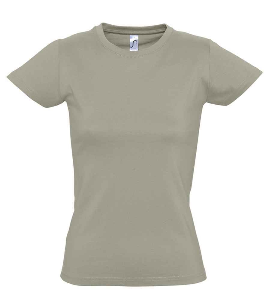 SOL'S Ladies Imperial Heavy T-Shirt in Khaki, front view