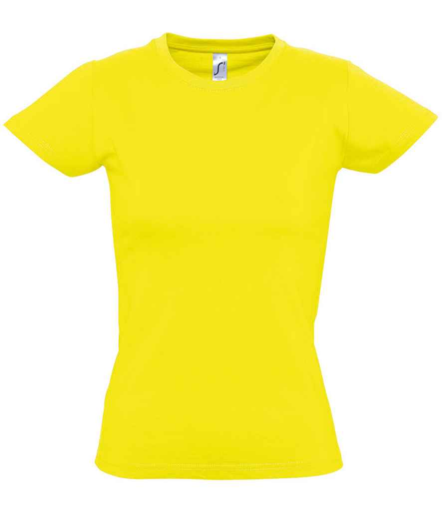 SOL'S Ladies Imperial Heavy T-Shirt in Lemon, front view