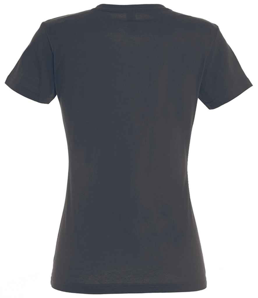 SOL'S Ladies Imperial Heavy T-Shirt in Mouse Grey, back view