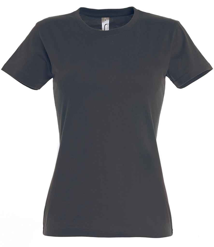 SOL'S Ladies Imperial Heavy T-Shirt in Mouse Grey, front view
