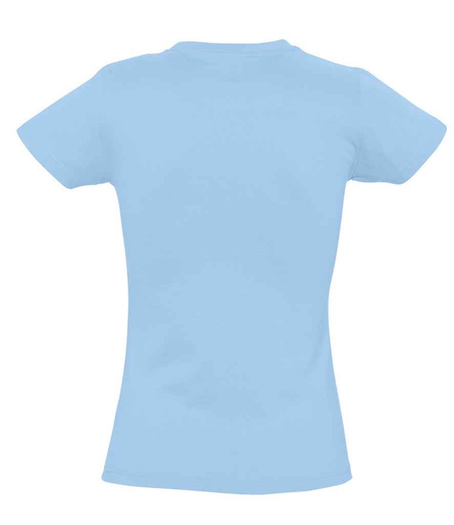 SOL'S Ladies Imperial Heavy T-Shirt in Sky Blue, back view
