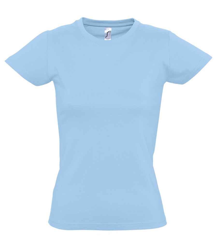 SOL'S Ladies Imperial Heavy T-Shirt in Sky Blue, front view