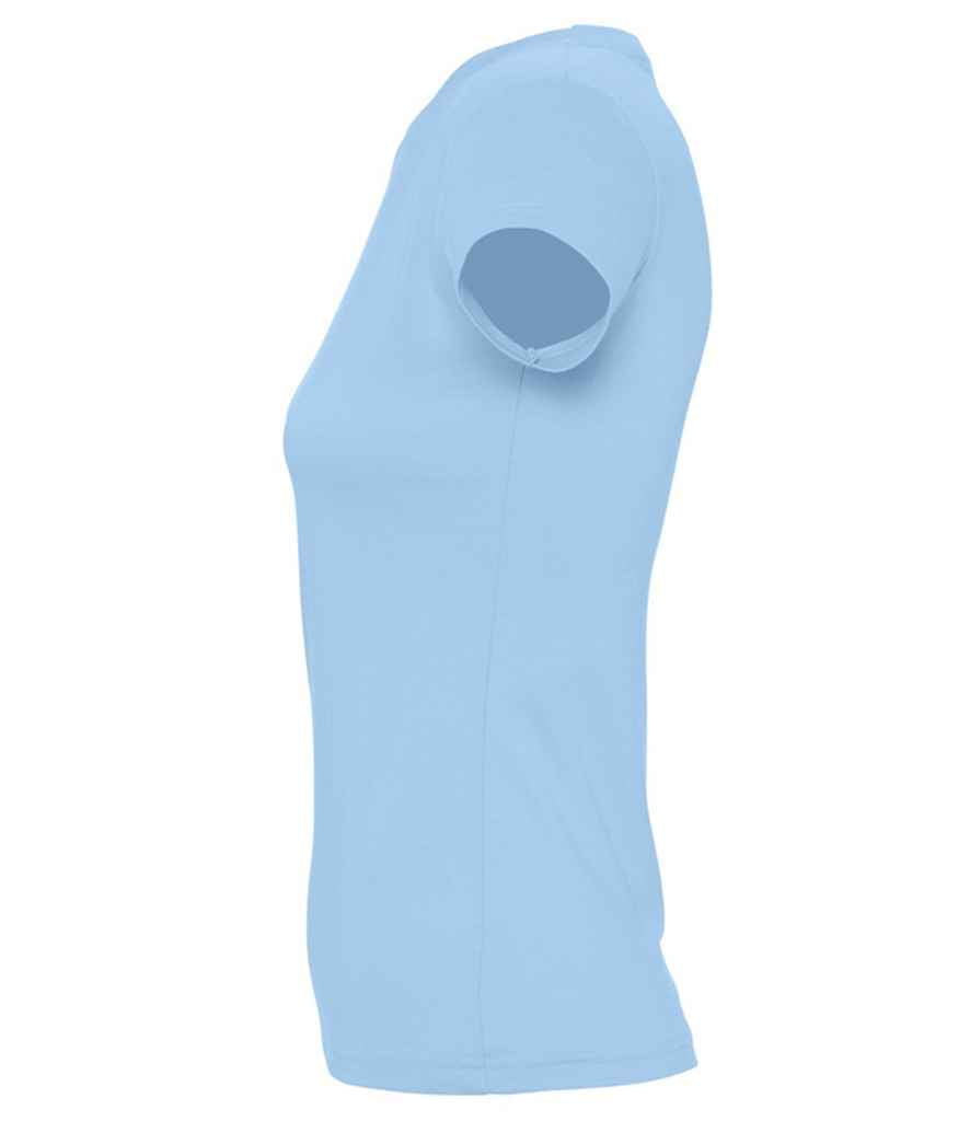 SOL'S Ladies Imperial Heavy T-Shirt in Sky Blue, side view