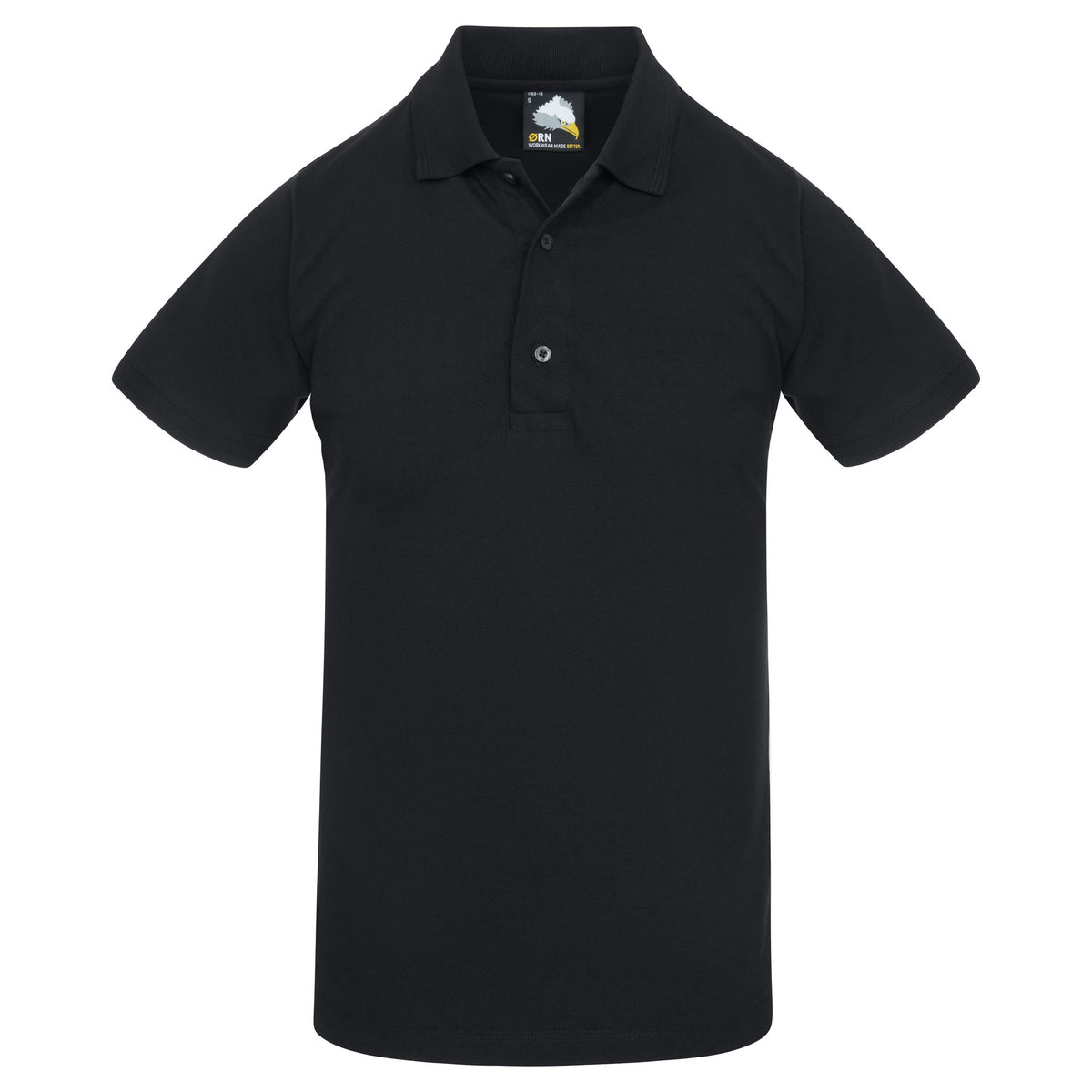 ØRN Egret Slim Fit Poloshirt – Black – front