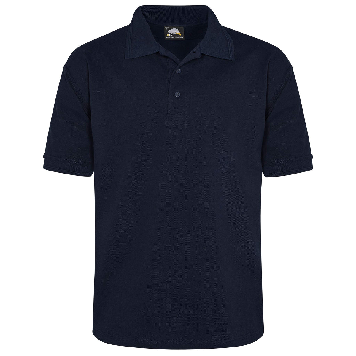 ØRN Petrel 100% Cotton Poloshirt – Navy – front