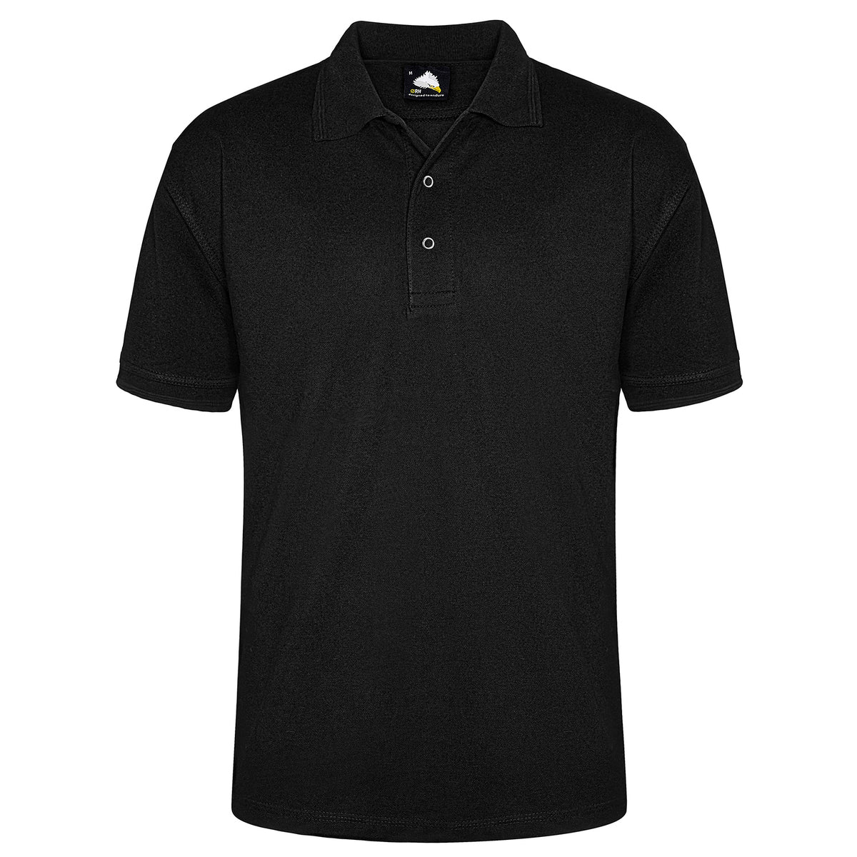 ØRN Warbler Stud Poloshirt – Black – front