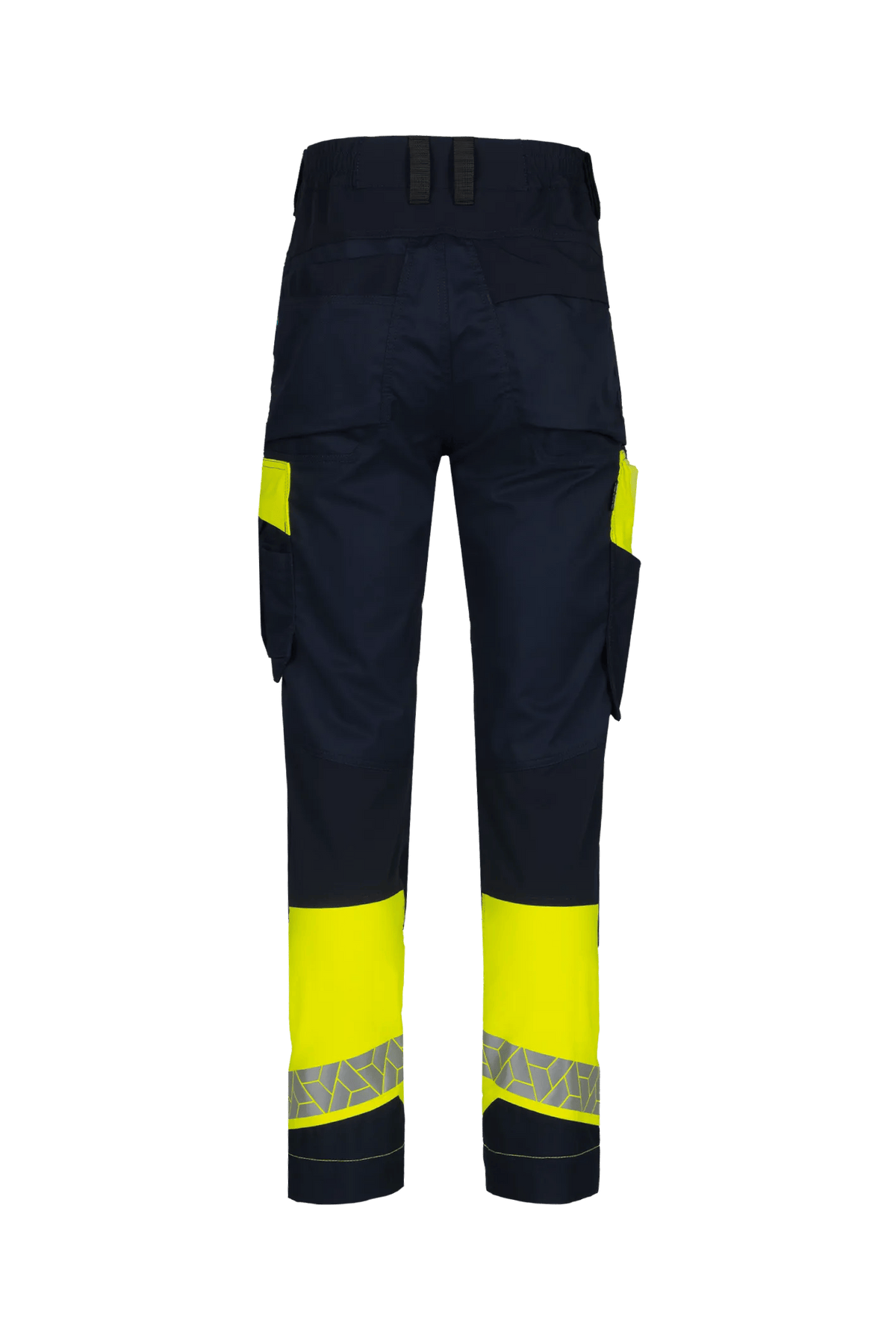 SYNQ Kinsee AB in Navy blue/High-vis yellow, back view