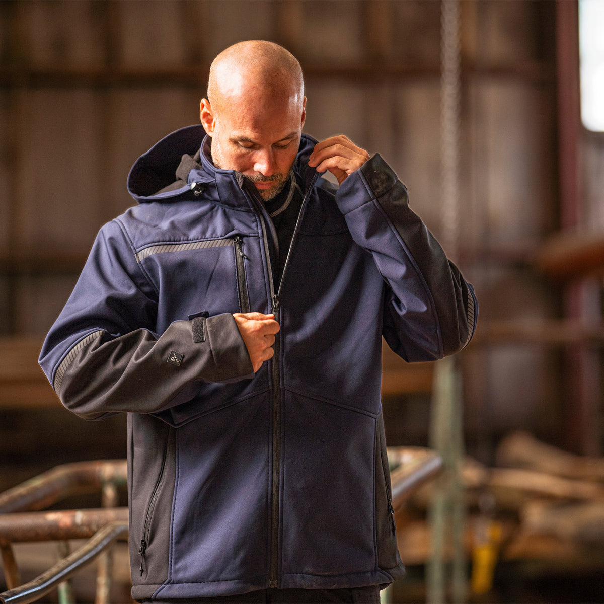 ELKA Rainwear Working Xtreme Recycled Softshell jacket in Navy/Black