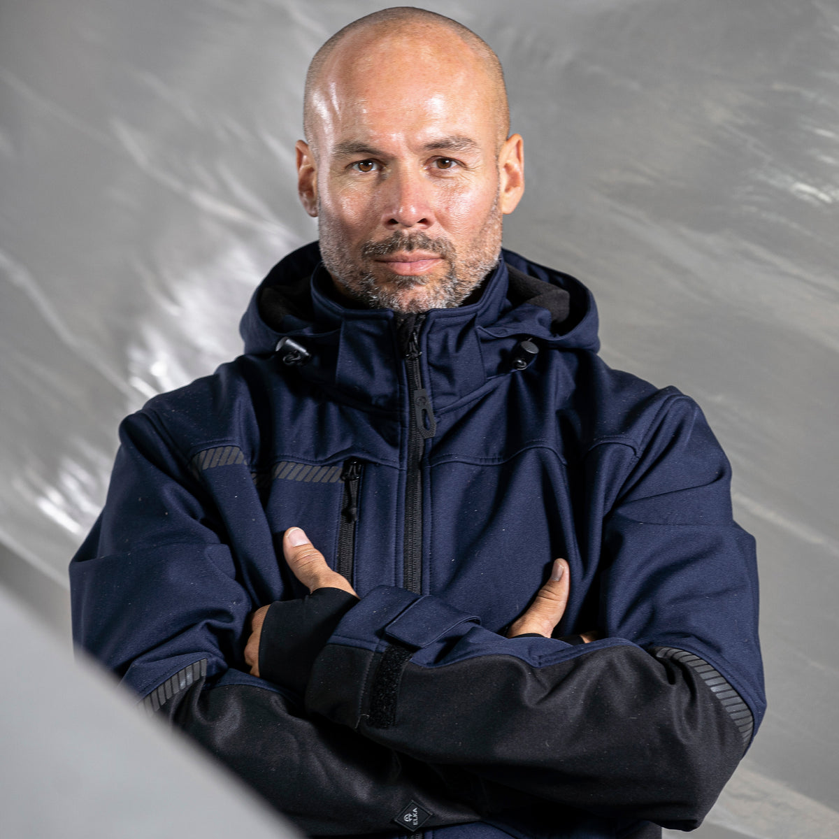 ELKA Rainwear Working Xtreme Recycled Softshell jacket in Navy/Black