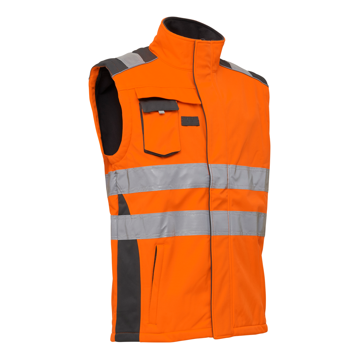 ELKA Rainwear Visible Xtreme Softshell jacket with extra length in Fl. Orange/Grey