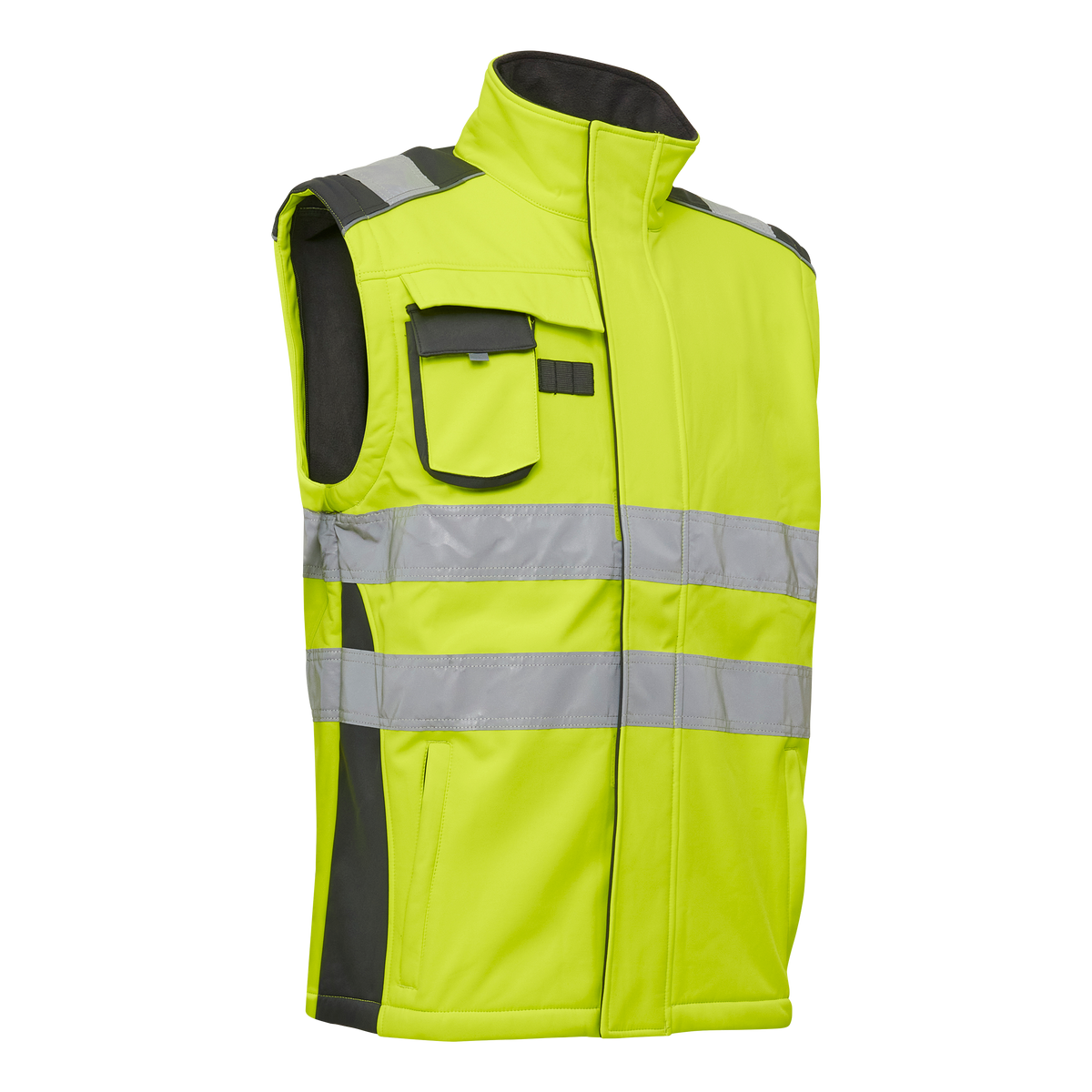 ELKA Rainwear Visible Xtreme Softshell jacket with extra length in Fl. Yellow/Grey