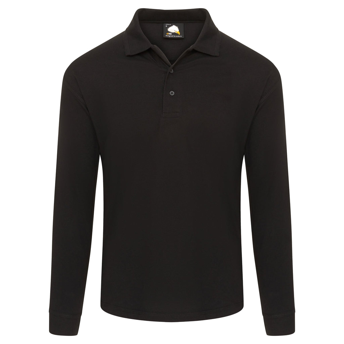 ØRN Weaver Long Sleeved Poloshirt – Black – front