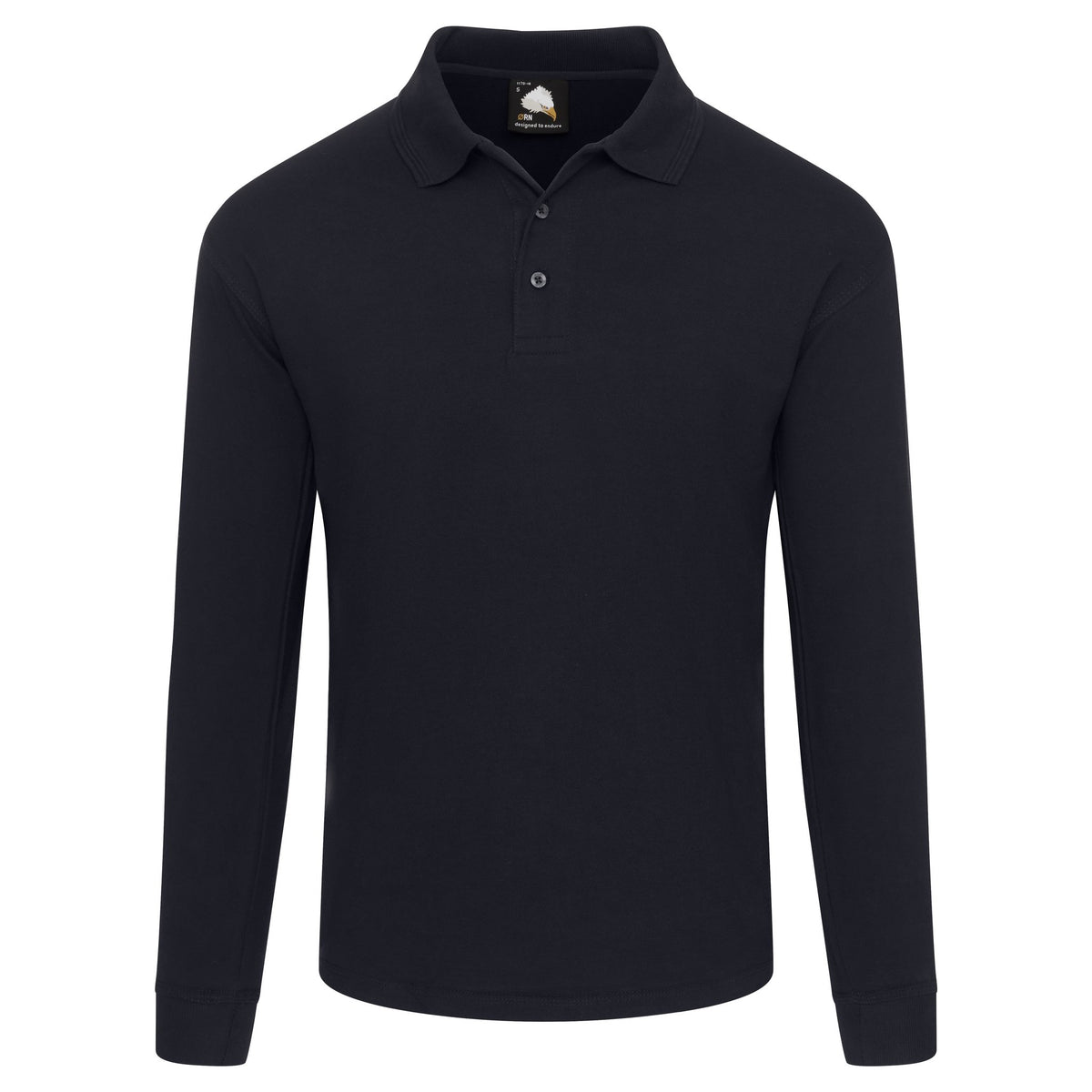 ØRN Weaver Long Sleeved Poloshirt – Navy – front