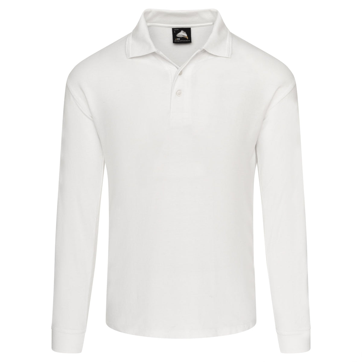 ØRN Weaver Long Sleeved Poloshirt – White – front