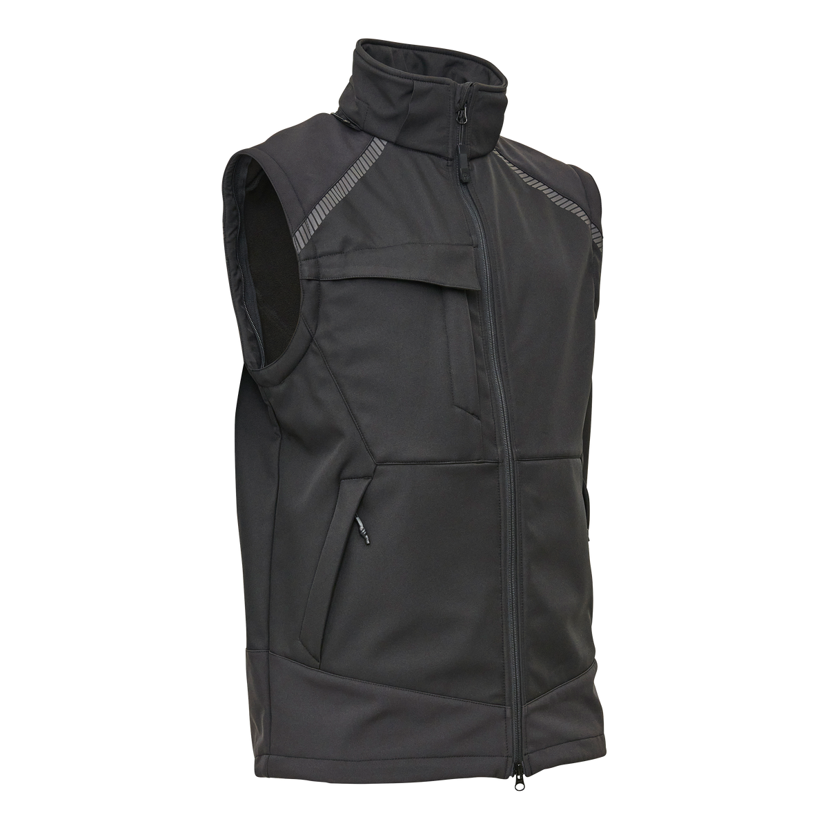 ELKA Rainwear Working Xtreme Softshell Jacket with detachable sleeves in Black