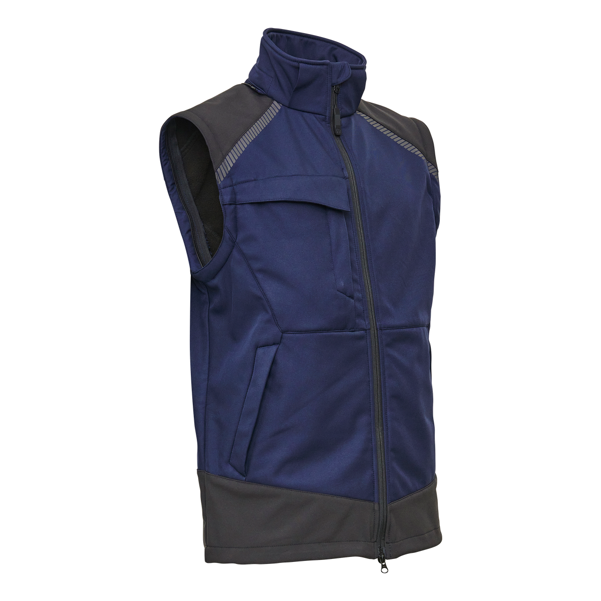 ELKA Rainwear Working Xtreme Softshell Jacket with detachable sleeves in Navy/Black
