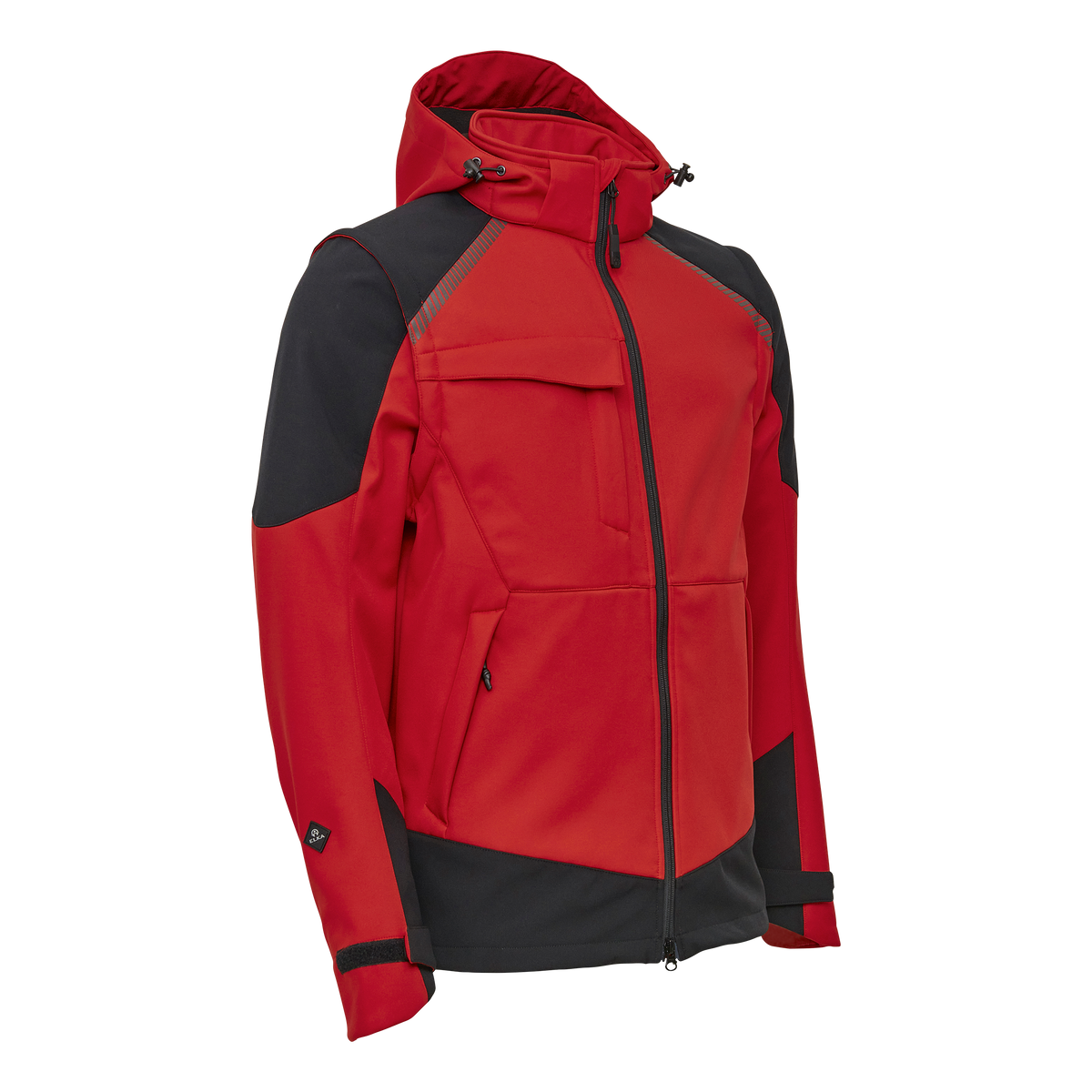 ELKA Rainwear Working Xtreme Softshell Jacket with detachable sleeves in Red/Black