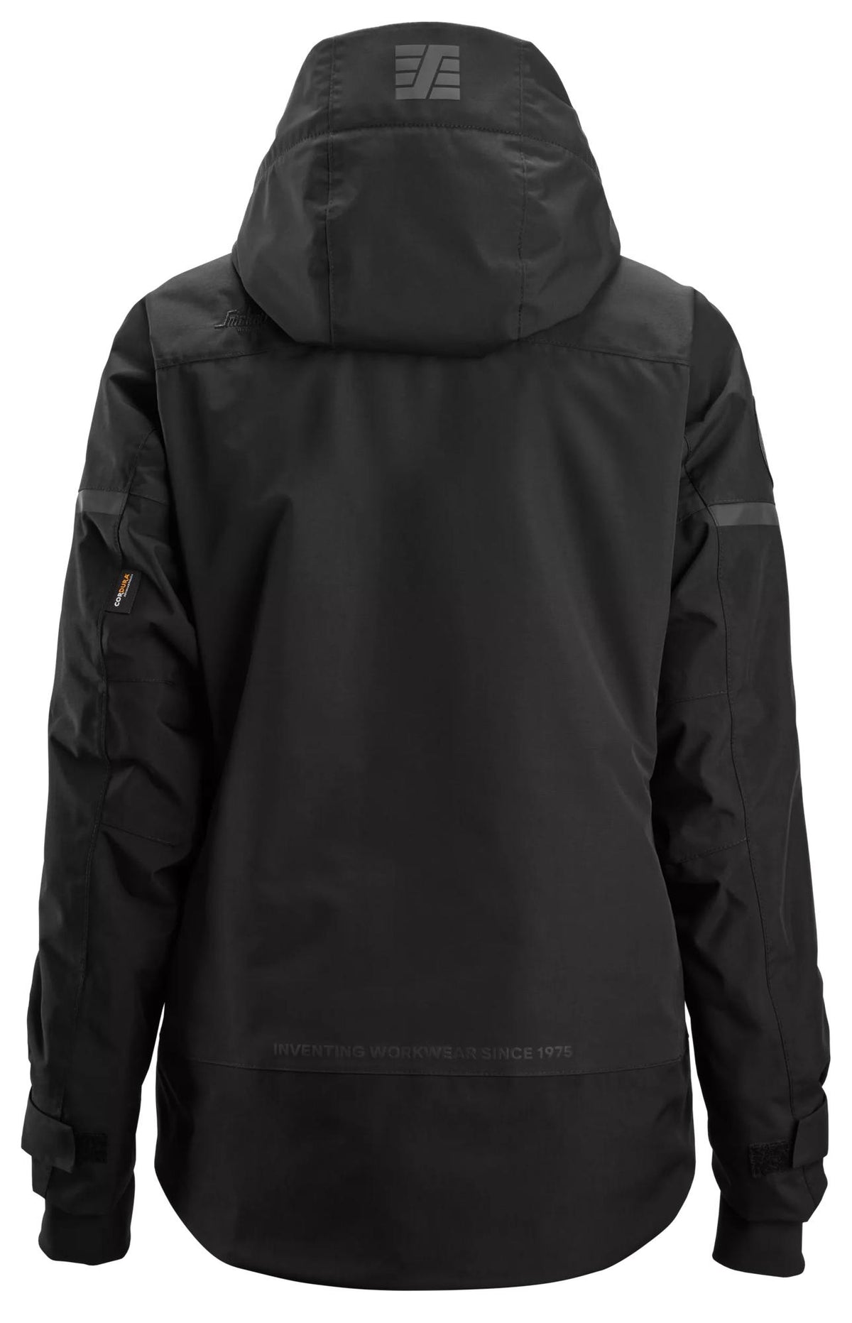Snickers Workwear 1177 AllroundWork, Women's Waterproof Insulated Jacket in Black/Black, back view