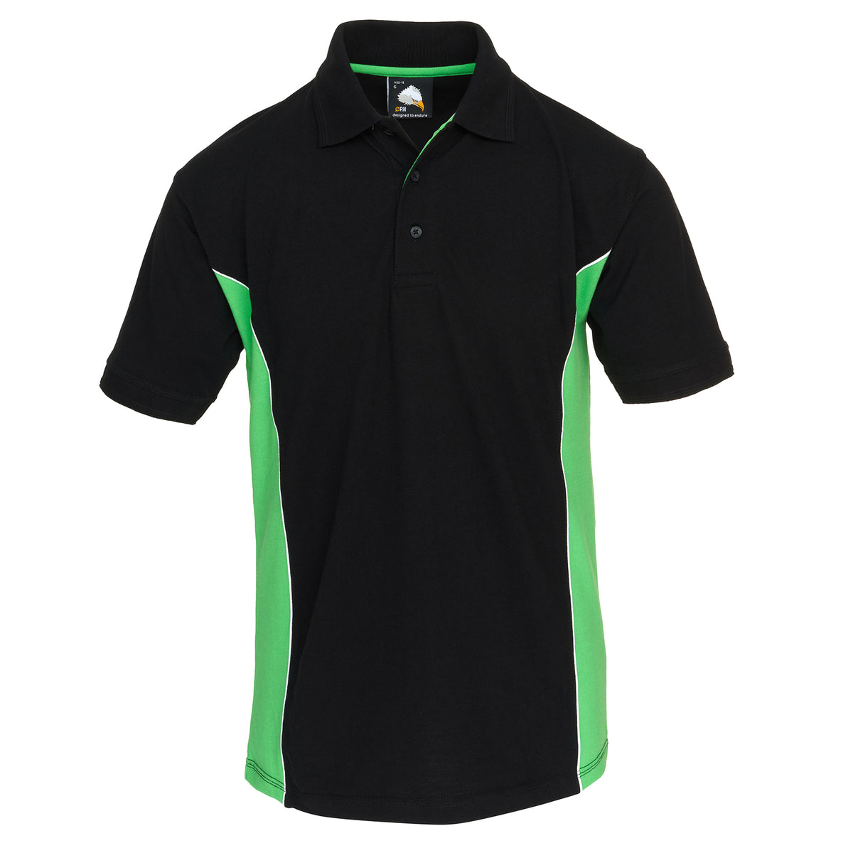 ØRN Silverswift Poloshirt – Black - Lime – front