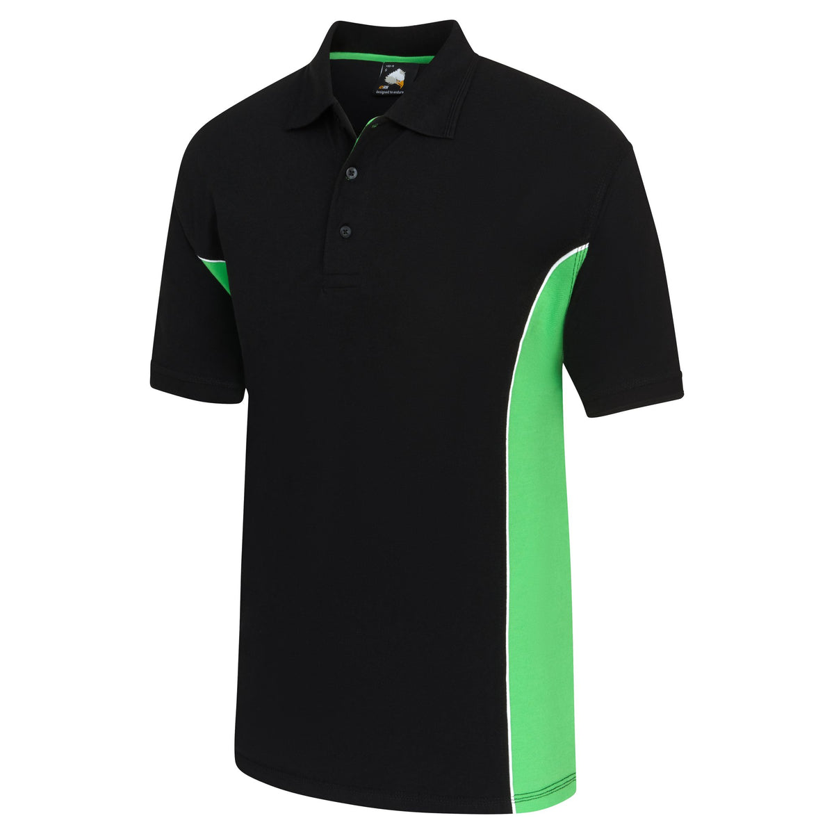 ØRN Silverswift Poloshirt – Black - Lime – side