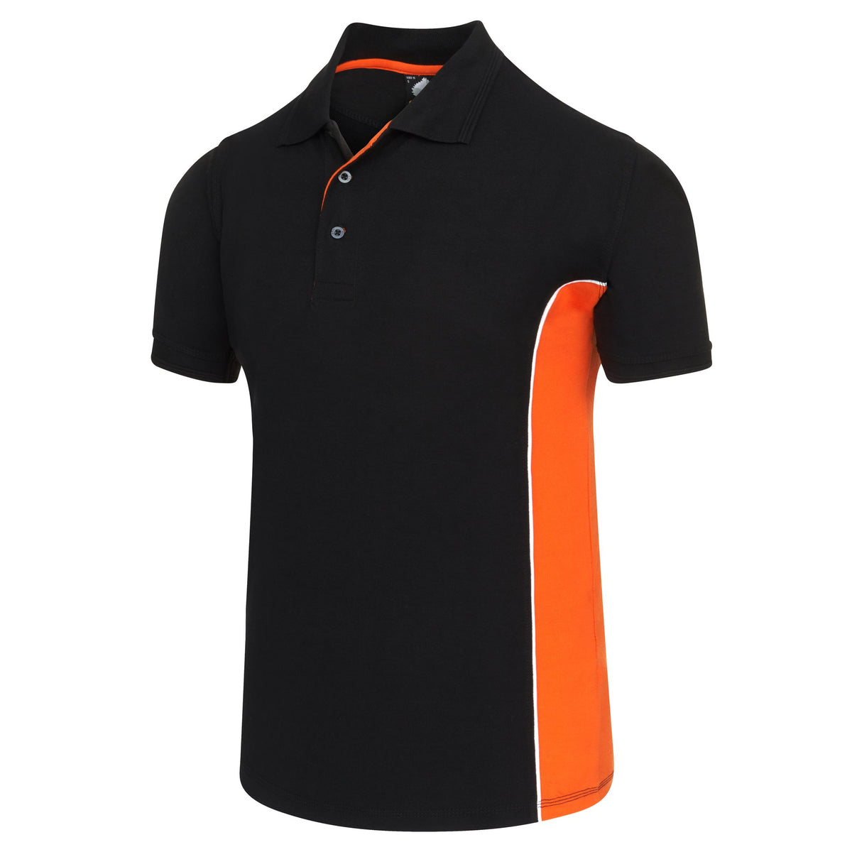 ØRN Silverswift Poloshirt – Black - Orange – side