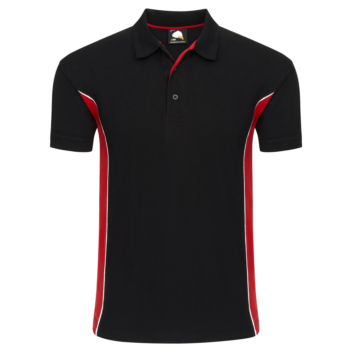 ØRN Silverswift Poloshirt – Black - Red – front
