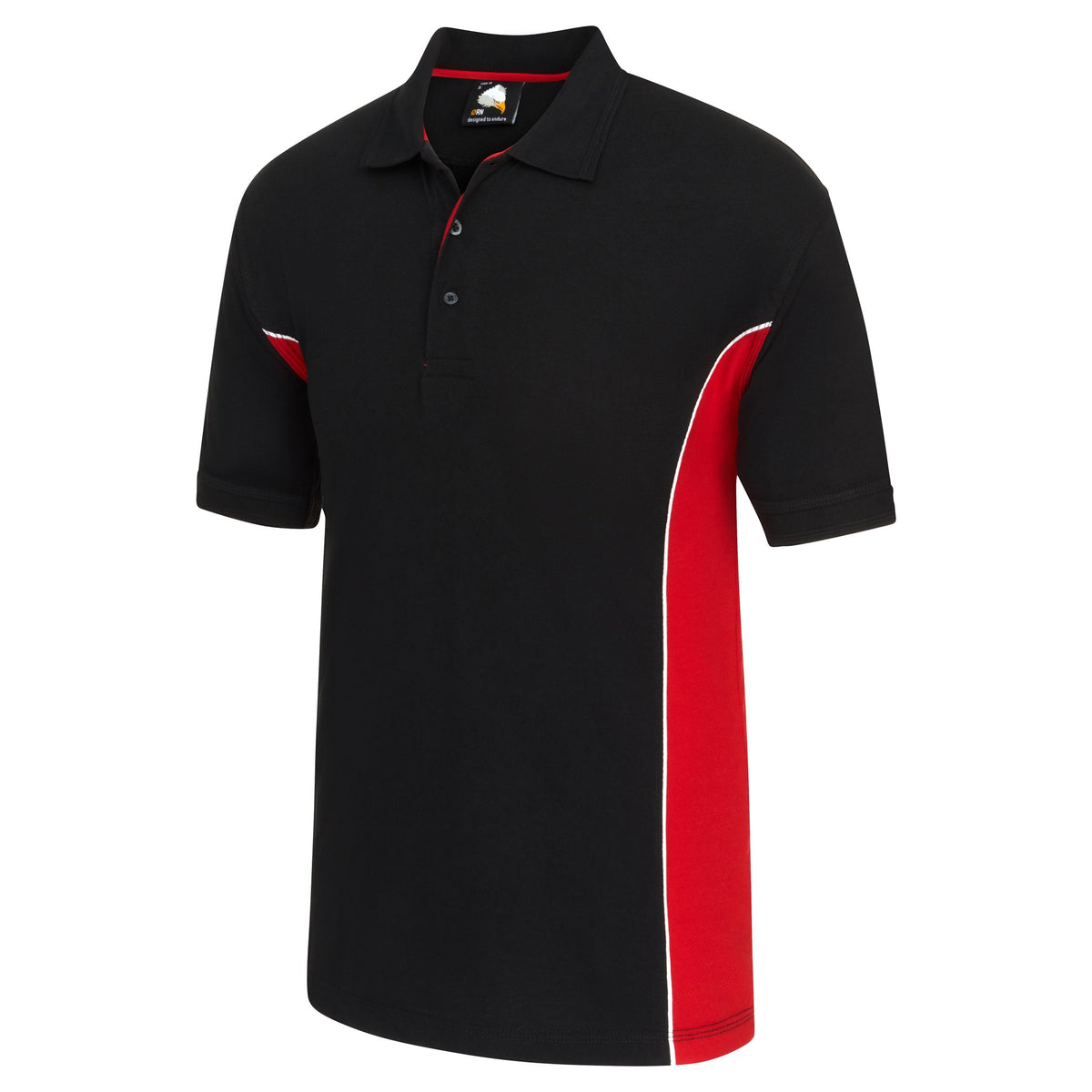 ØRN Silverswift Poloshirt – Black - Red – side