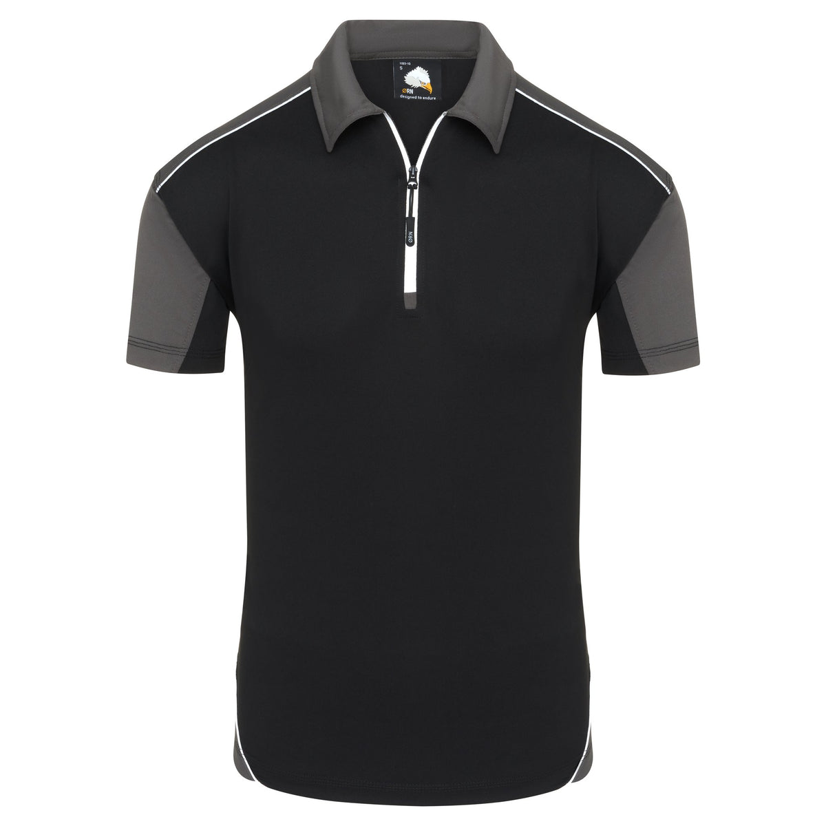 ØRN Fireback Wicking Poloshirt – Black - Graphite – front