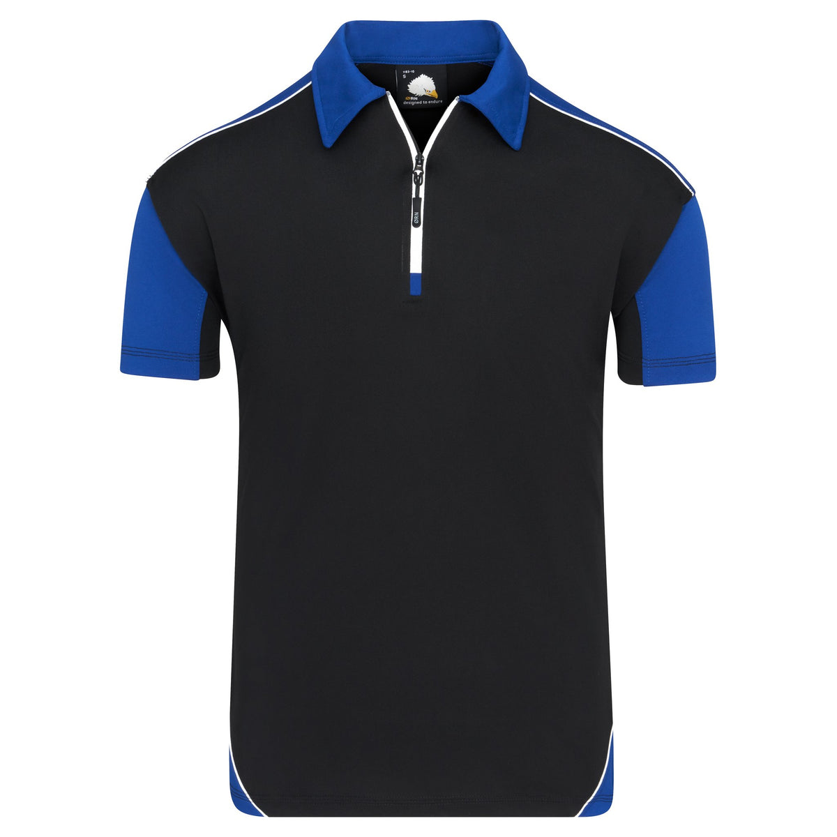ØRN Fireback Wicking Poloshirt – Black - Royal – front
