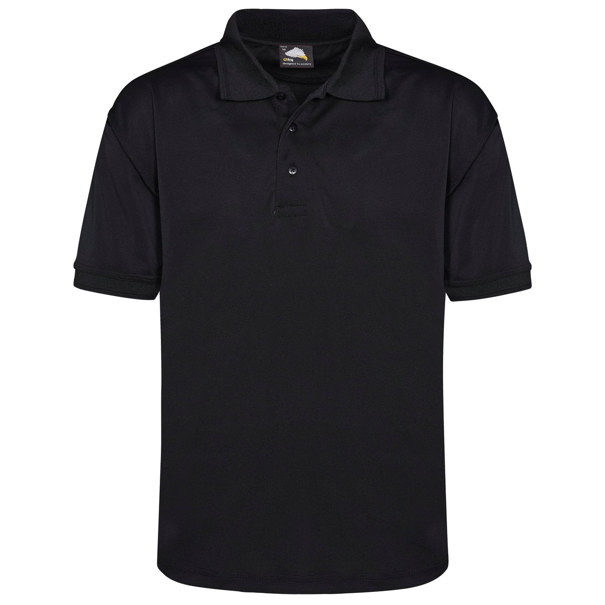 ØRN Oriole Wicking Poloshirt – Black – front
