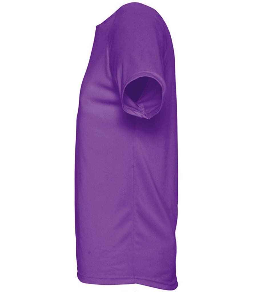 SOL'S Sporty Performance T-Shirt in Dark Purple, side view