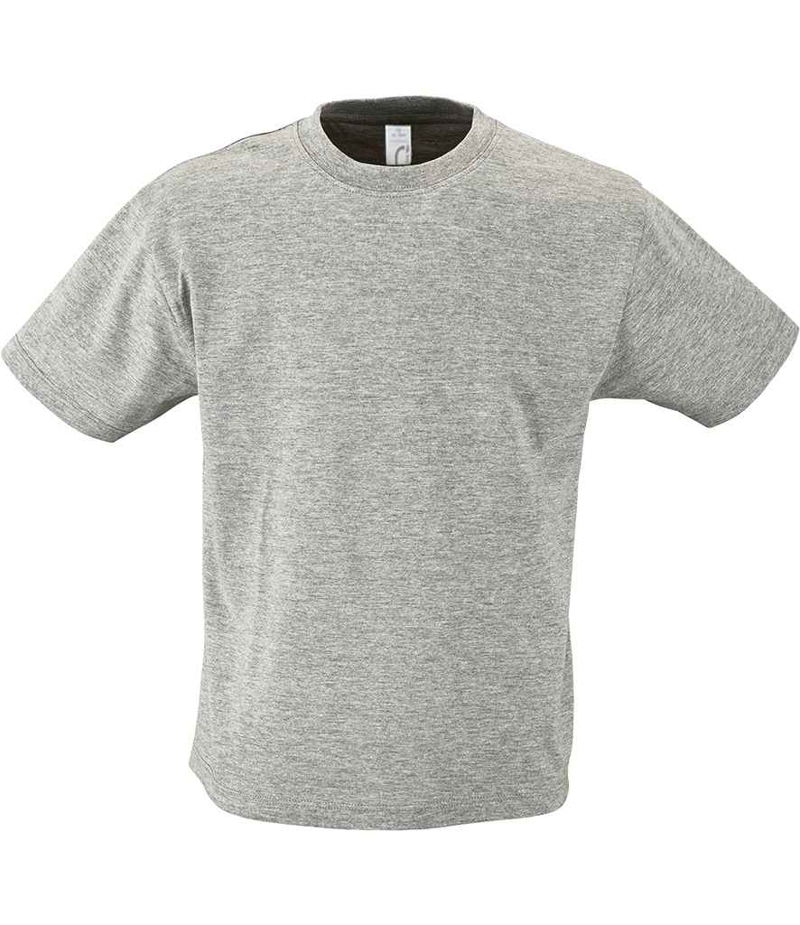 SOL'S Kids Regent T-Shirt in Grey Marl, front view