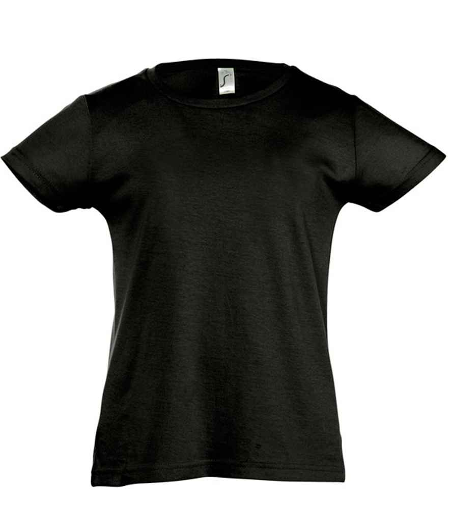 SOL'S Girls Cherry T-Shirt in Deep Black, front view