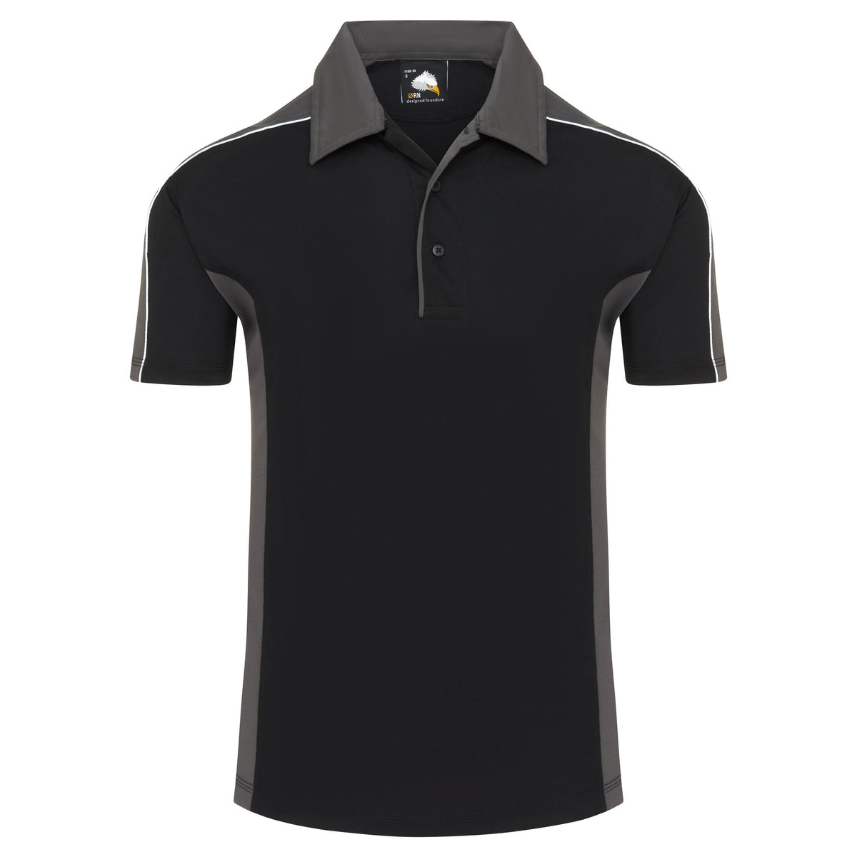 ØRN Avocet Wicking Poloshirt – Black - Graphite – front