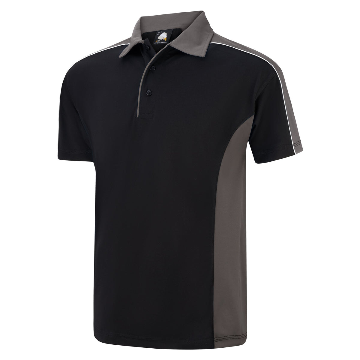 ØRN Avocet Wicking Poloshirt – Black - Graphite – side