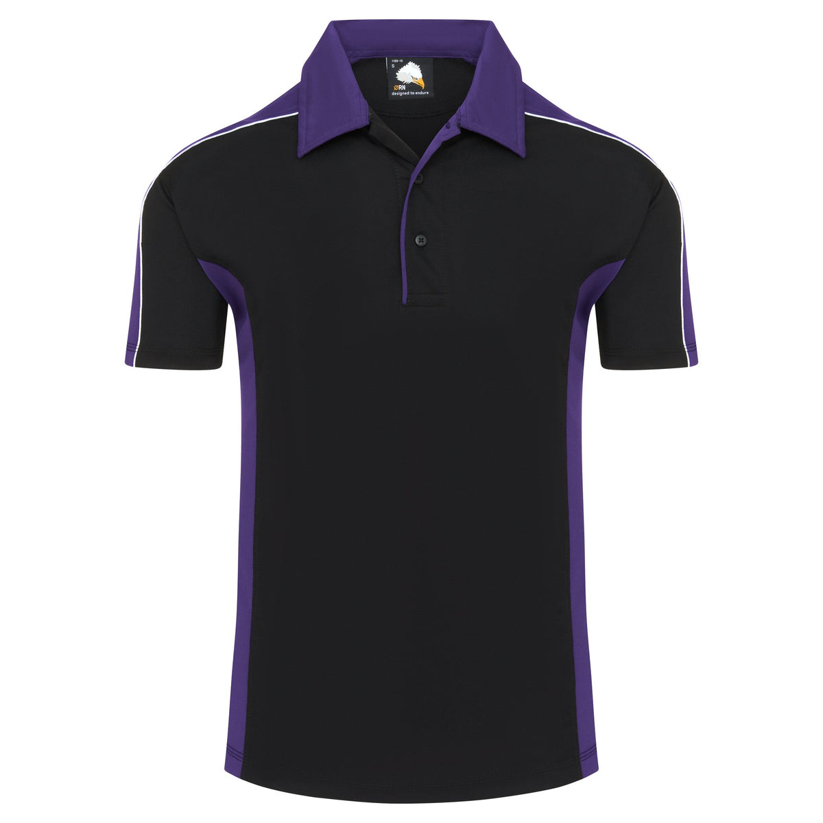 ØRN Avocet Wicking Poloshirt – Black - Purple – front