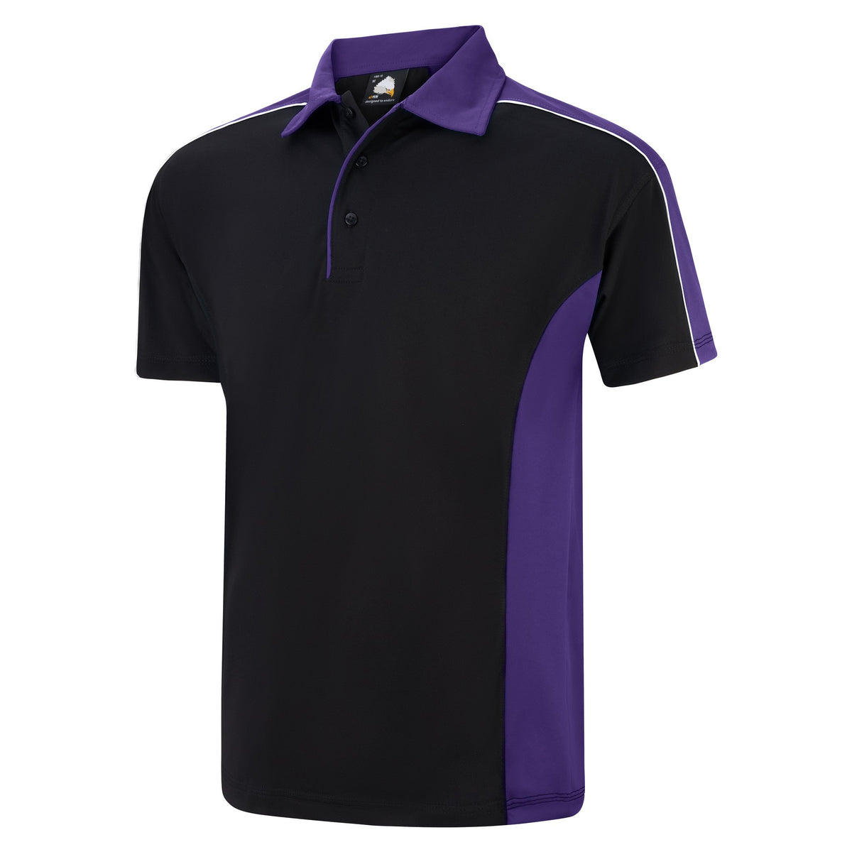 ØRN Avocet Wicking Poloshirt – Black - Purple – side