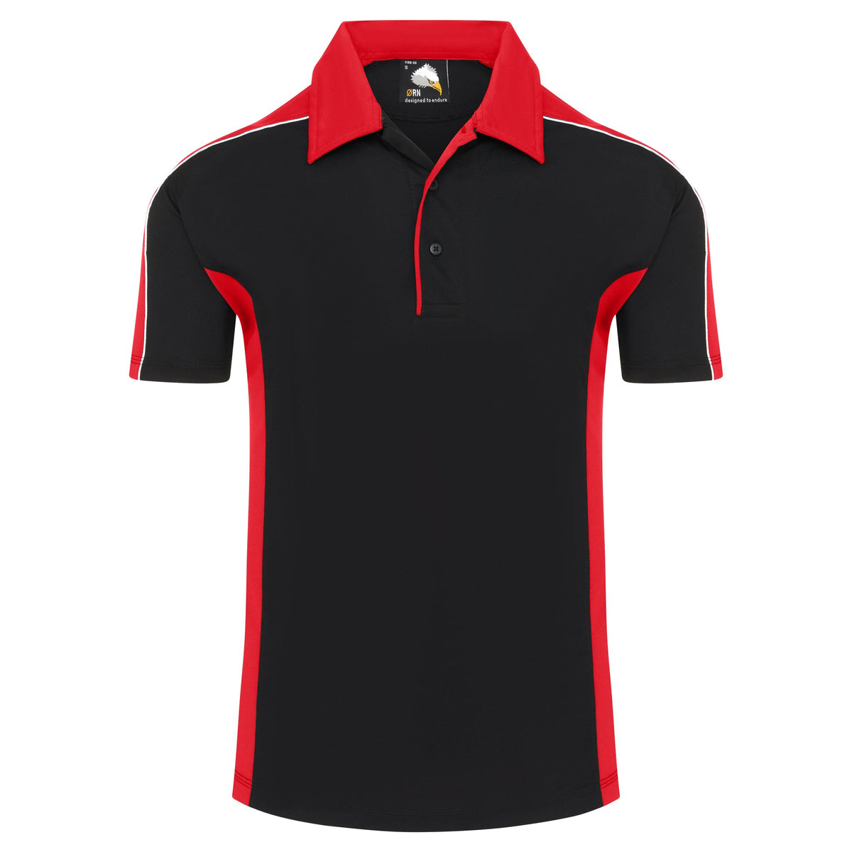 ØRN Avocet Wicking Poloshirt – Black - Red – front