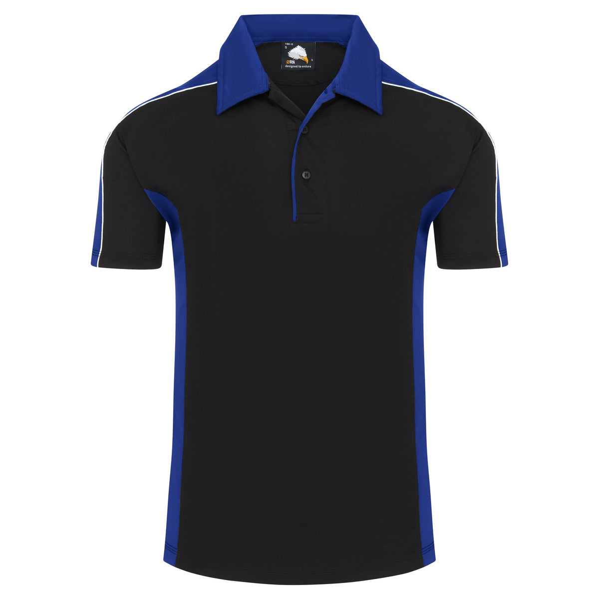 ØRN Avocet Wicking Poloshirt – Black - Royal – front