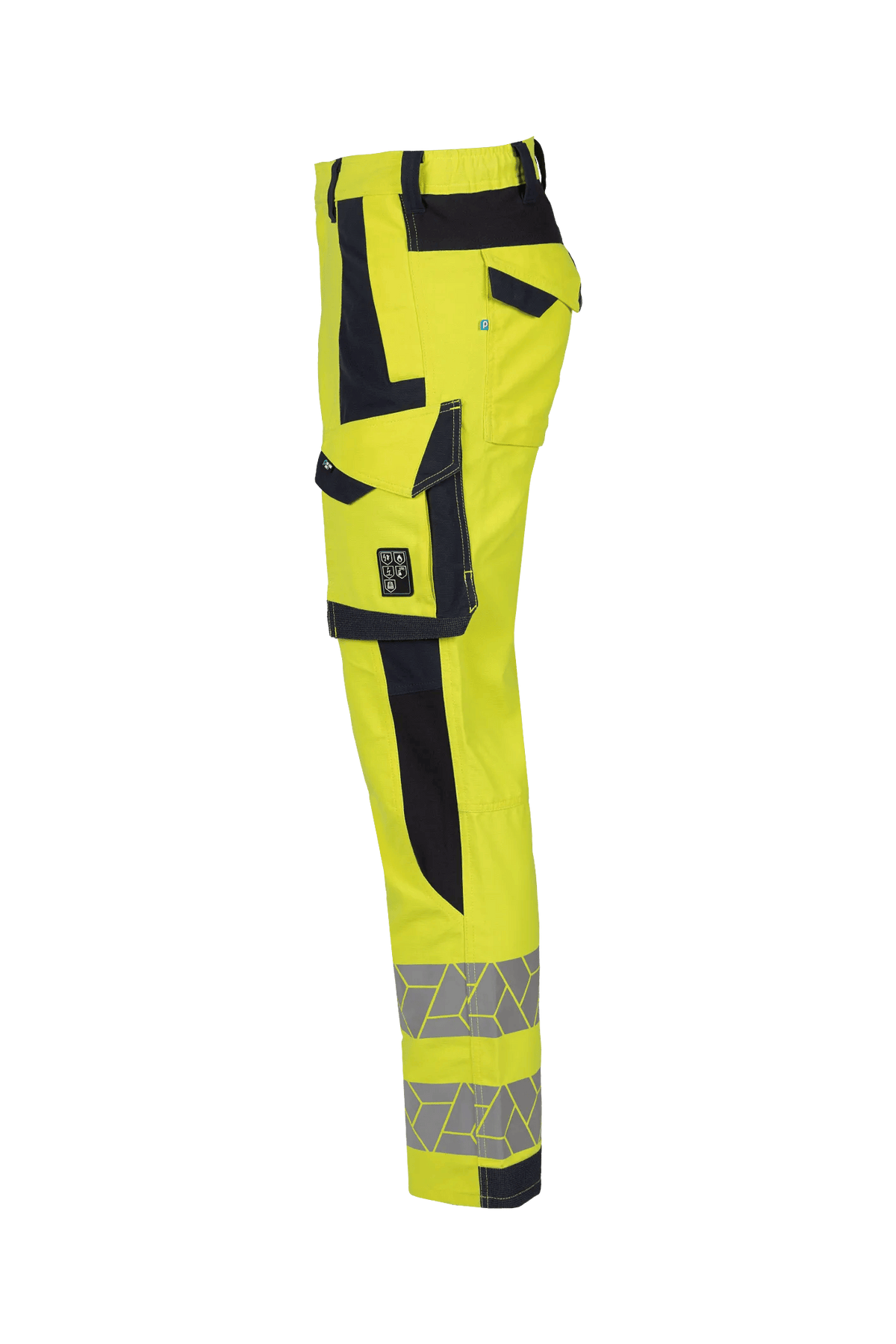 Sioen PRO Vitsor in High-vis yellow/Navy blue, side view