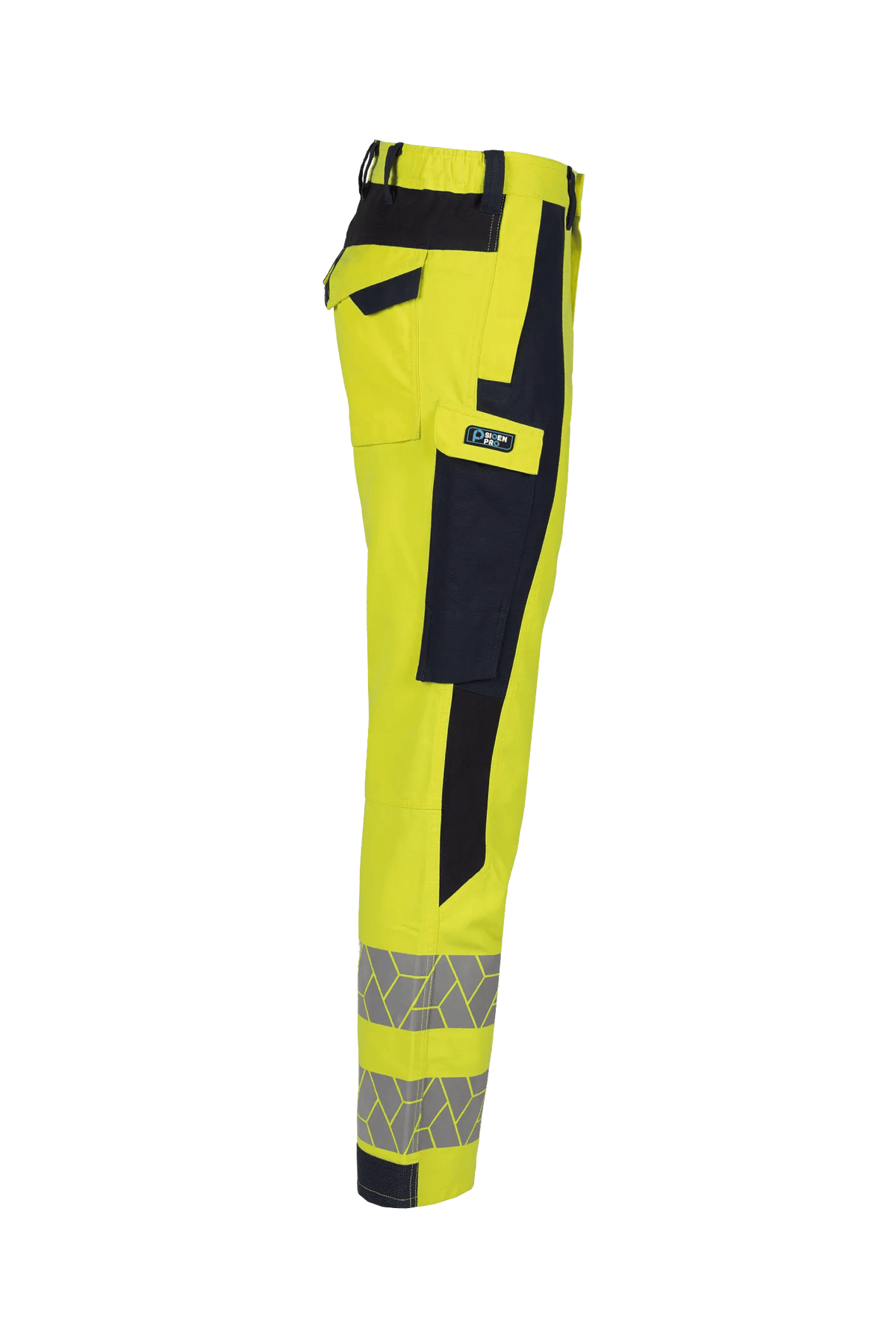 Sioen PRO Vitsor in High-vis yellow/Navy blue, side view