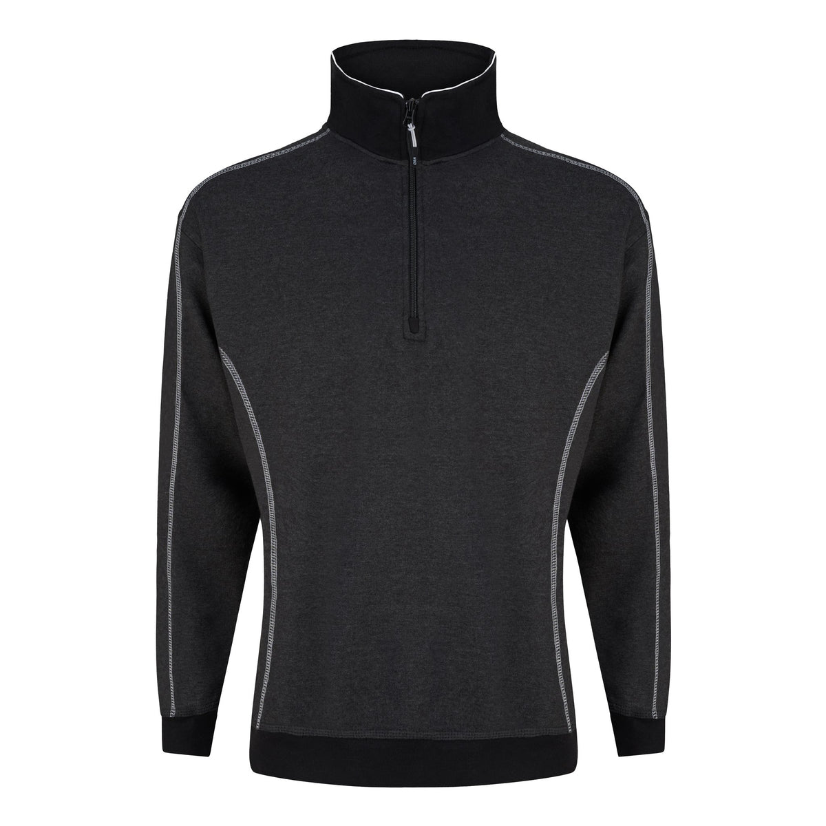 ØRN Crane Quarter Zip Sweatshirt – Charcoal Melange - Black – front