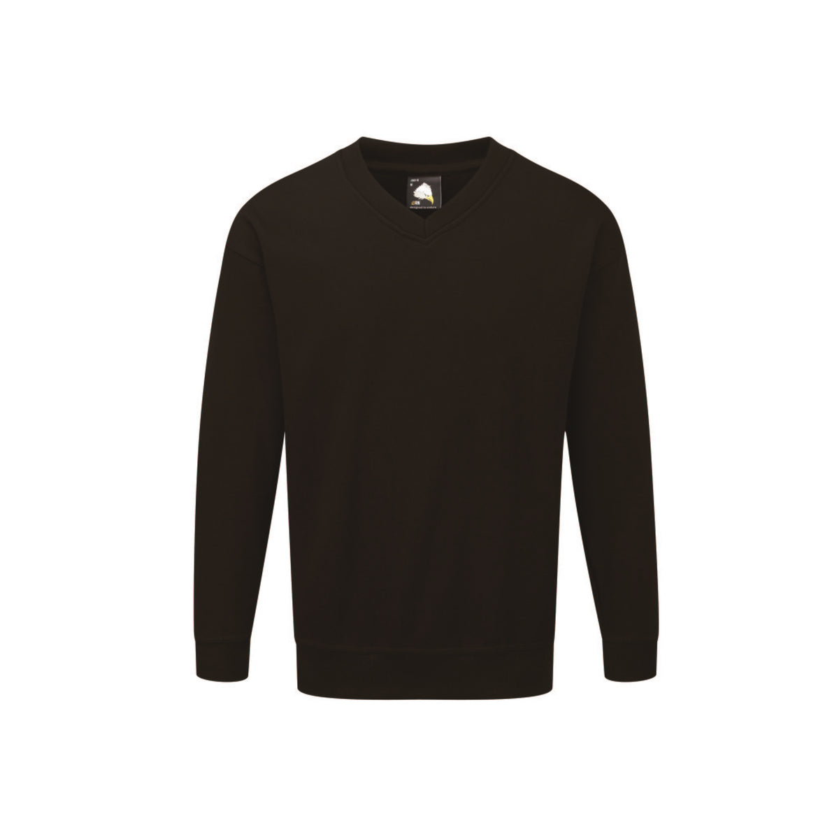 ØRN Buzzard V-Neck Sweatshirt – Black – front