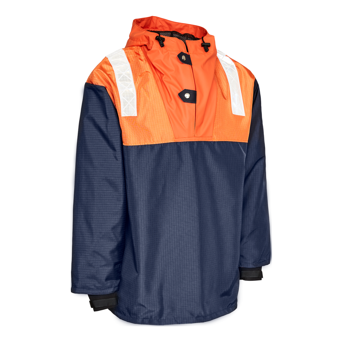 ELKA Rainwear Fishing Shield Smock in Orange/Navy, front view