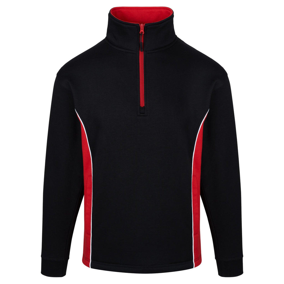 ØRN Silverswift Quarter Zip Sweatshirt – Black - Red – front