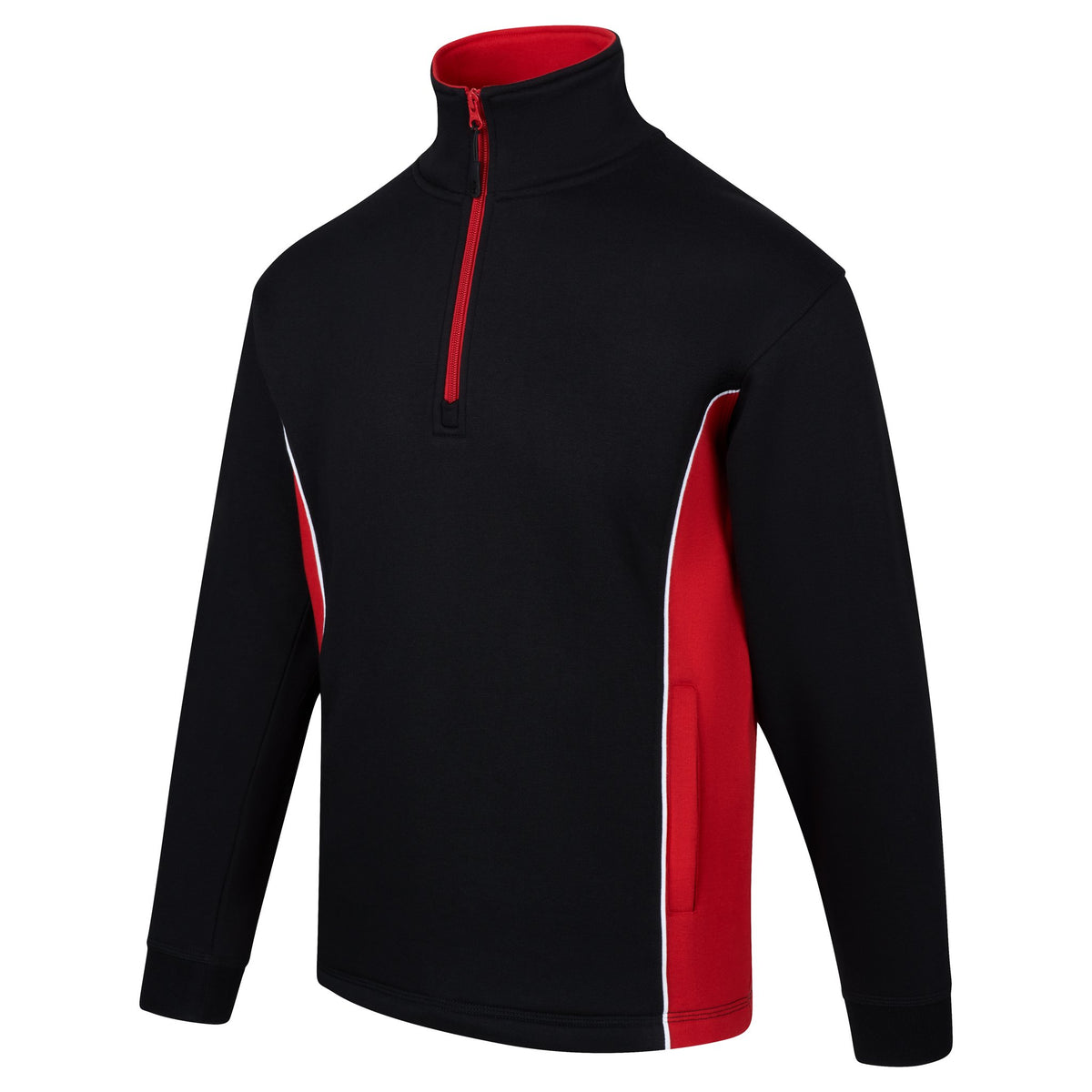 ØRN Silverswift Quarter Zip Sweatshirt – Black - Red – side