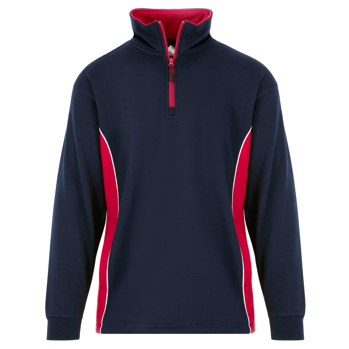 ØRN Silverswift Quarter Zip Sweatshirt – Navy - Red – front
