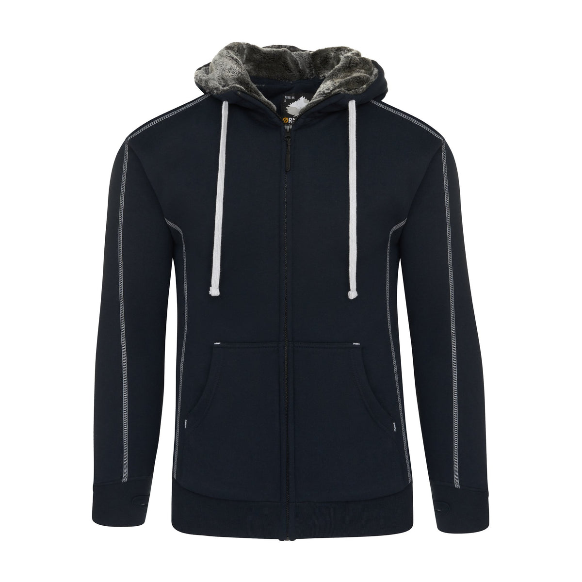 ØRN Crane Fur-Lined Hoodie – Navy – front