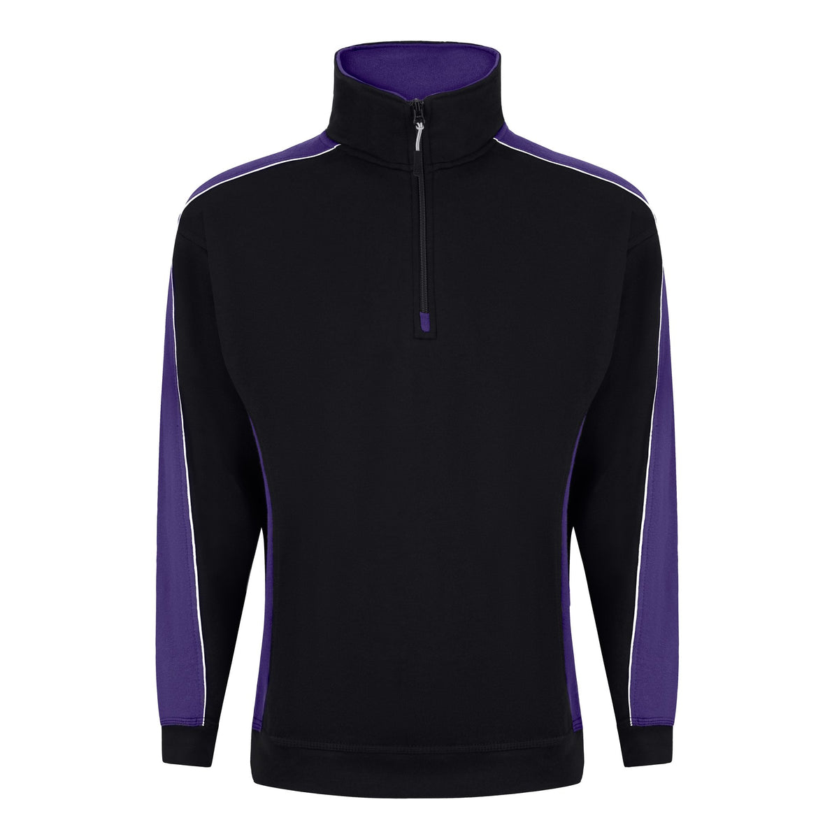 ØRN Avocet Quarter Zip Sweatshirt – Black - Purple – front